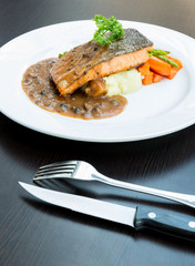 grilled salmon steak
