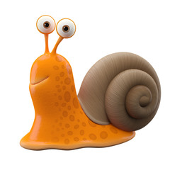 3d funny character, happy cartoon snail © Martin Zahradnik 