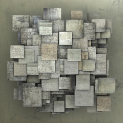 Fototapety  fragmented gray square tile grunge pattern backdrop