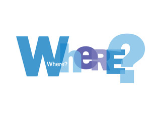 "WHERE?" Letter Collage (directions map gps tourist information)