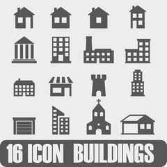 Vector Icon Buildings On white background