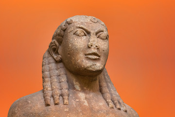 Portrait of Kouros ancient greek statue