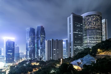 Foto op Aluminium modern buildings of the city at night © zhu difeng