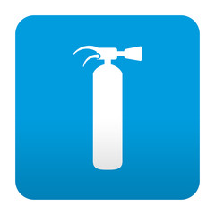 Etiqueta tipo app azul simbolo extintor