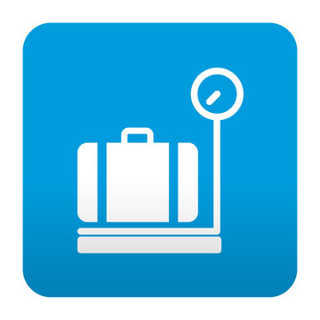 Etiqueta tipo app azul simbolo facturacion de equipaje
