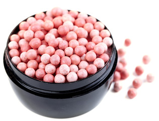 Powder balls isolated on white