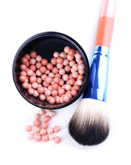 Powder balls isolated on white