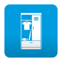 Etiqueta tipo app azul simbolo vestuario