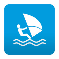 Etiqueta tipo app azul simbolo windsurf