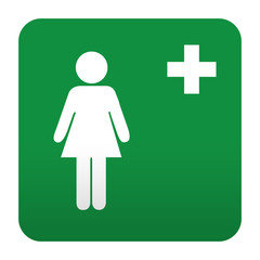 Etiqueta tipo app verde simbolo sanitario sanidad femenina