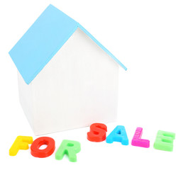 Small wooden house isolated on white