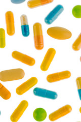 Tabletten auf hellem Hintergrund