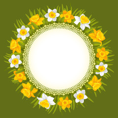 Wreath of spring flowers