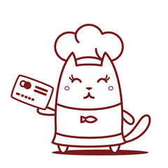 Character chef in a chef's hat line art