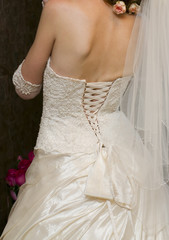 Luxury corset white bridesmaid dresses