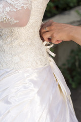 Luxury corset white bridesmaid dresses