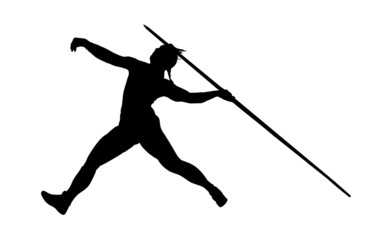 silhouette of javelin thrower - Powered by Adobe