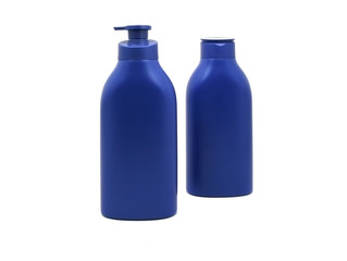 Dispenser Pump Cosmetic Or Hygiene Blue, Plastic Bottle Of Gel,