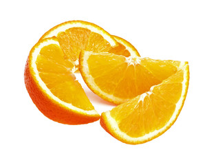 Orange slices, isolated on a white background