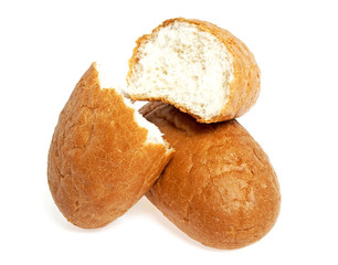 Wheat buns isolated on white background