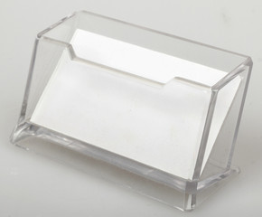 White blank  business card in holder
