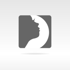 Graphic design girl face icon health