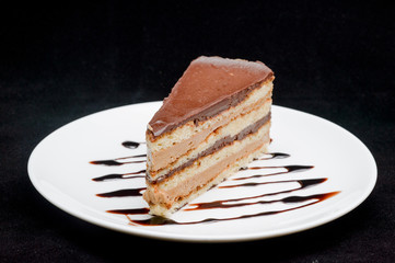 Chocolate pie with caramel