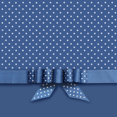 Bow on blue and white background