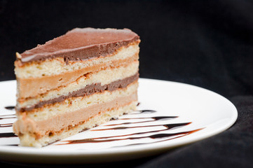 Chocolate pie with caramel