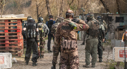 Paintball, Hommes, Armement, Jouer, Masque