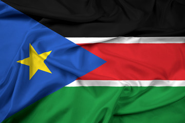 Waving South Sudan Flag