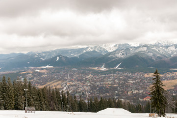 Panorama of Zakopane in Tatra Mountains © mkos83