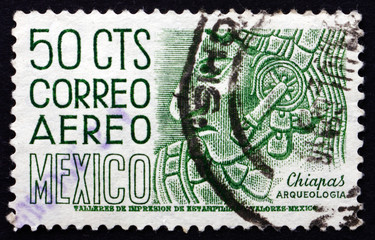 Postage stamp Mexico 1950 Chiapas, Bas-relief Profile