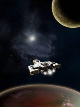 Deep Space Science Fiction Battle Cruiser