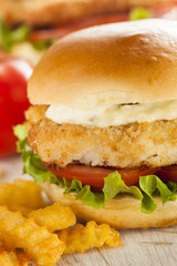 Breaded Fish Sandwich with Tartar Sauce