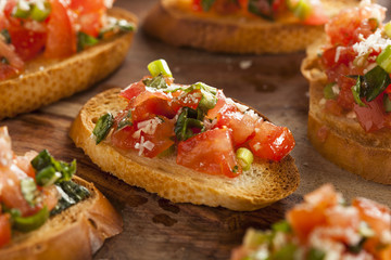 Homemade Italian Bruschetta Appetizer