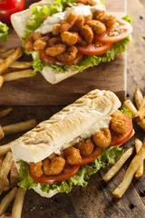 Keuken foto achterwand Homemade Shrimp Po Boy Sandwich © Brent Hofacker