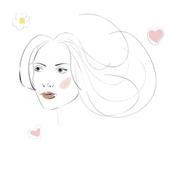 Abstract silhouette of female head