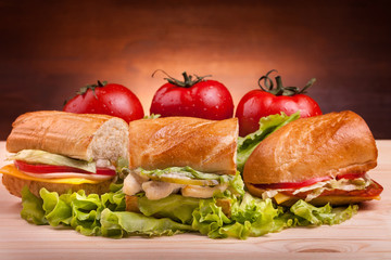 Sandwich. Slice. Sliced.