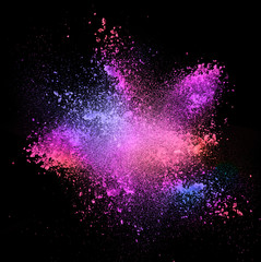 Colorful powders,  on black background