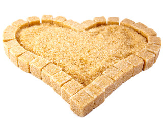 Heart from not refined reed granulated sugar