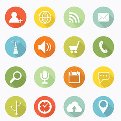 Social icon long shadow design