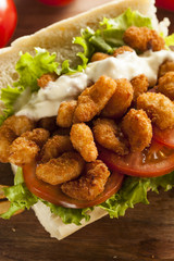 Homemade Shrimp Po Boy Sandwich