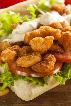 Homemade Shrimp Po Boy Sandwich