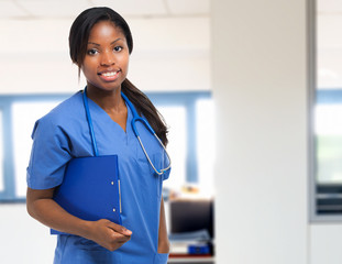 Black nurse at the hospital