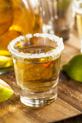 Tequila Shots with Lime and Salt