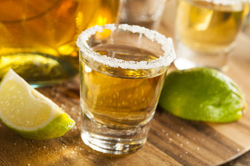 Tequila Shots with Lime and Salt