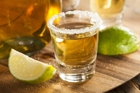 Tequila Shots with Lime and Salt