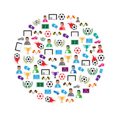 Soccer circle Icons set. Illustration eps10