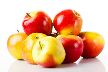 Naklejka na ściany i meble fresh colorful apples isolated on white background